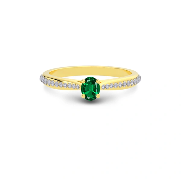 Emerald (Zambia) Gold Ring R25