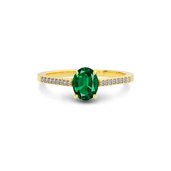 Emerald (Zambia) Gold Ring R28
