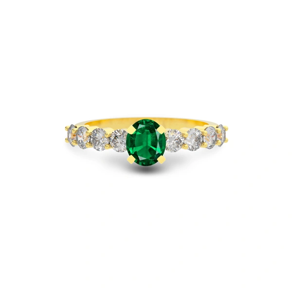 Emerald (Zambia) Gold Ring R29