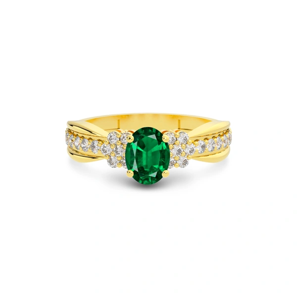 Emerald (Zambia) Gold Ring R31