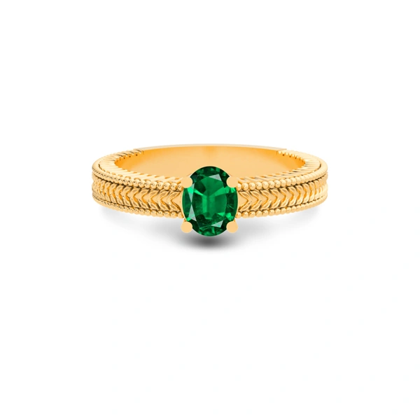 Emerald (Zambia) Panchdhatu Ring R3
