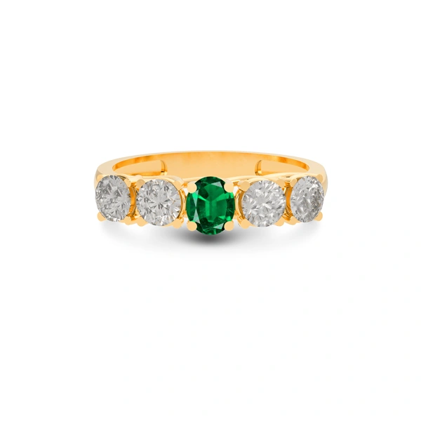 Emerald (Zambia) Panchdhatu Ring R10
