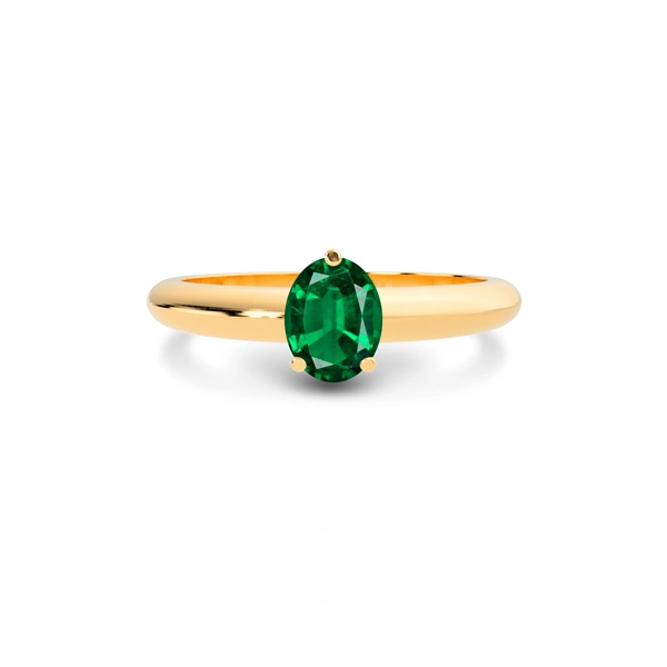 Emerald (Zambia) Panchdhatu Ring R13