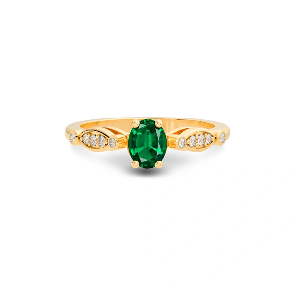 Emerald (Zambia) Panchdhatu Ring R15