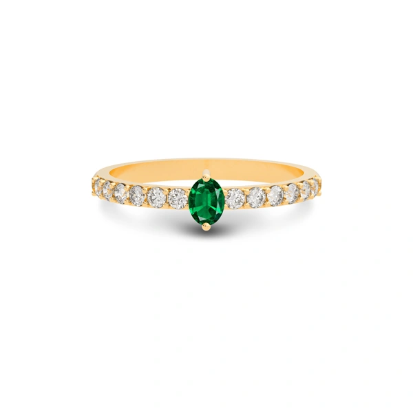 Emerald (Zambia) Panchdhatu Ring R20