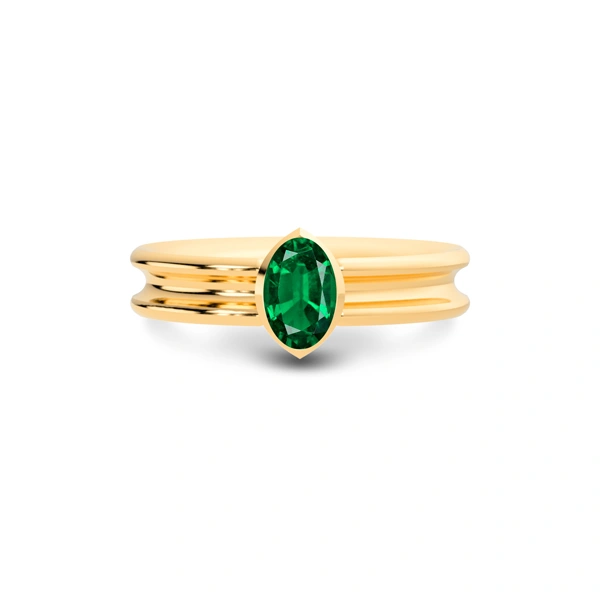 Emerald (Zambia) Panchdhatu Ring R24