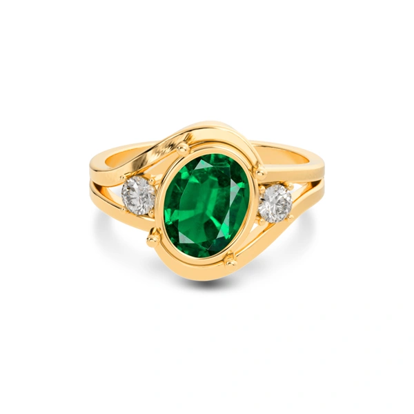 Emerald (Zambia) Panchdhatu Ring R26
