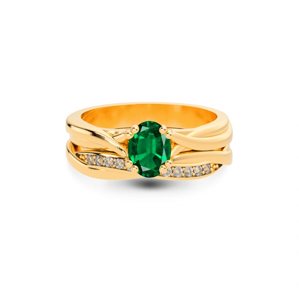 Emerald (Zambia) Panchdhatu Ring R27