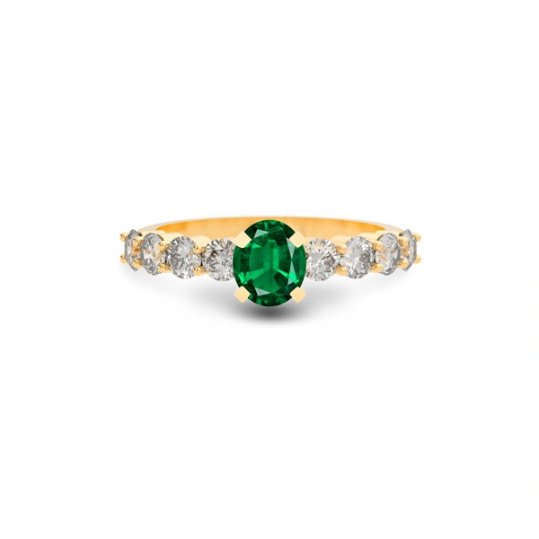 Emerald (Zambia) Panchdhatu Ring R29