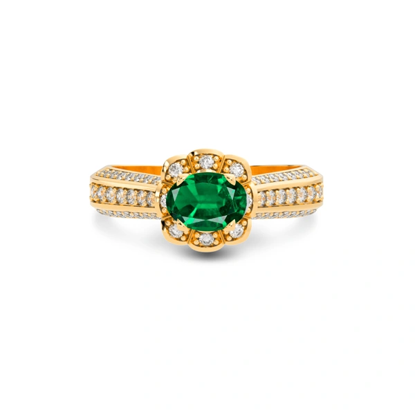 Emerald (Zambia) Panchdhatu Ring R30
