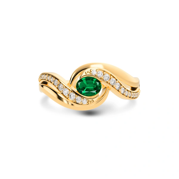 Emerald (Zambia) Panchdhatu Ring R32