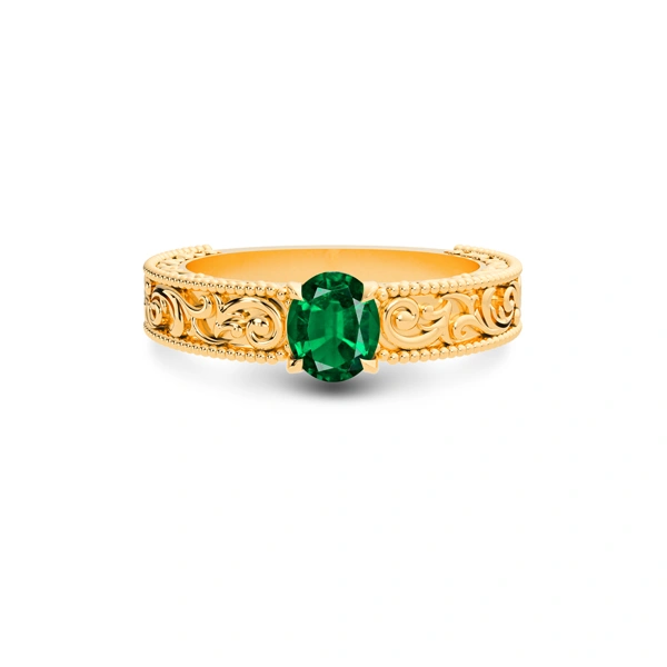 Emerald (Zambia) Panchdhatu Ring R33