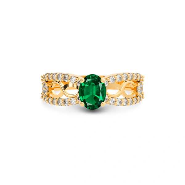 Emerald (Zambia) Panchdhatu Ring R34