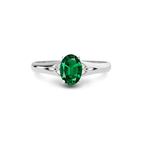 Emerald (Zambia) Platinum Ring R6
