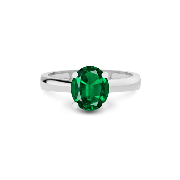 Emerald (Zambia) Platinum Ring R7