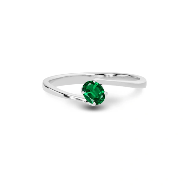 Emerald (Zambia) Platinum Ring R8
