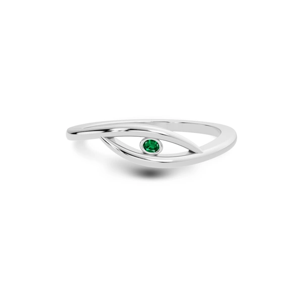 Emerald (Zambia) Platinum Ring R9