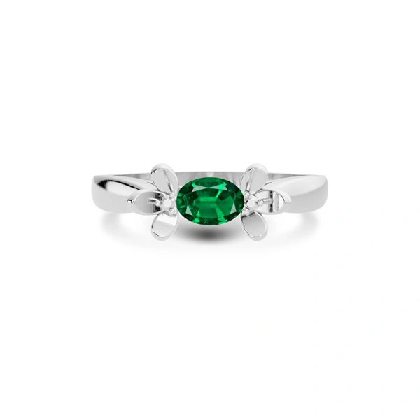 Emerald (Zambia) Platinum Ring R12