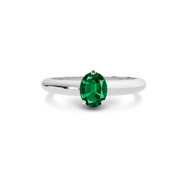 Emerald (Zambia) Platinum Ring R13