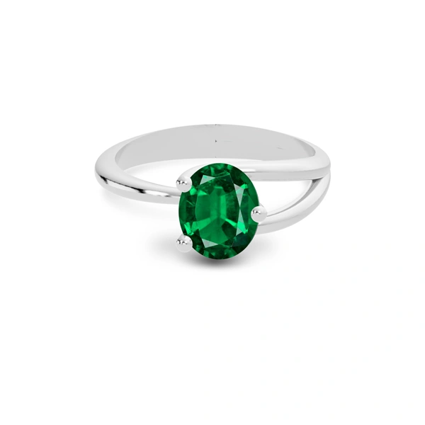 Emerald (Zambia) Platinum Ring R19