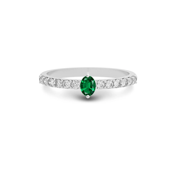 Emerald (Zambia) Platinum Ring R20
