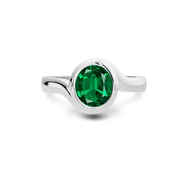Emerald (Zambia) Platinum Ring R22