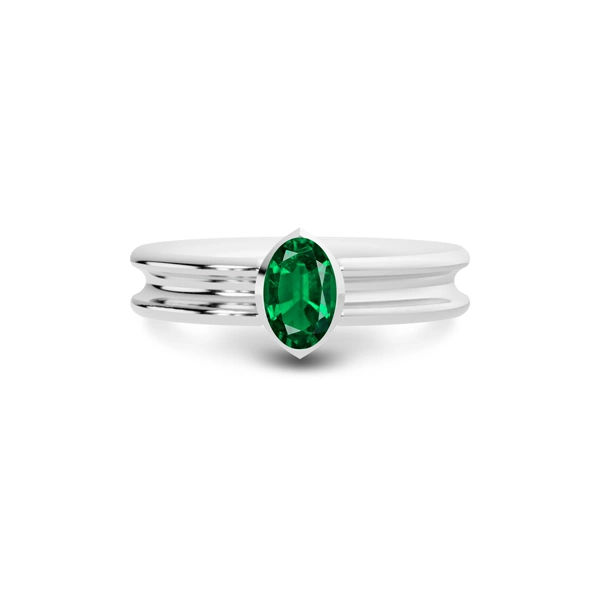 Emerald (Zambia) Platinum Ring R24