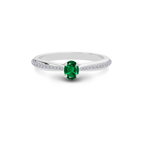 Emerald (Zambia) Platinum Ring R25