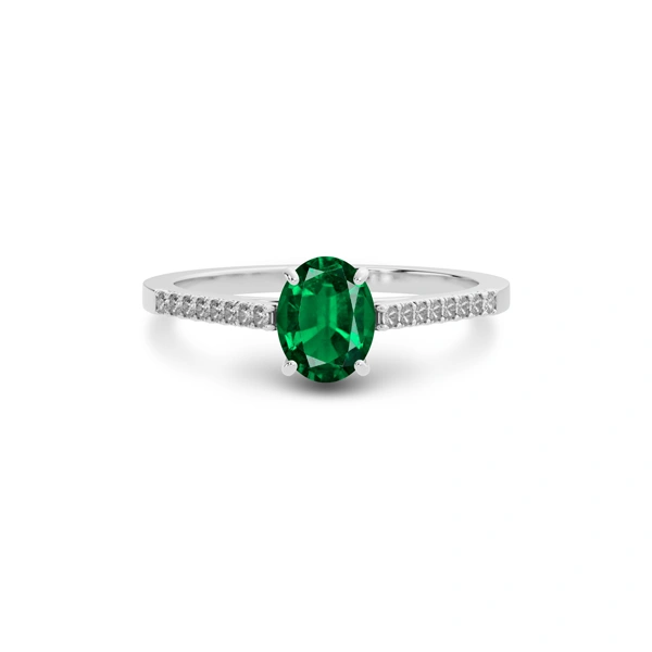 Emerald (Zambia) Platinum Ring R28