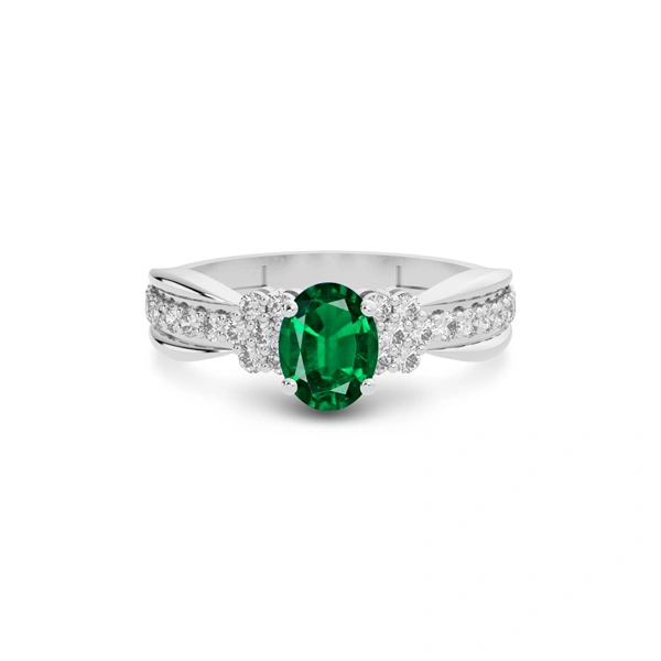 Emerald (Zambia) Platinum Ring R31