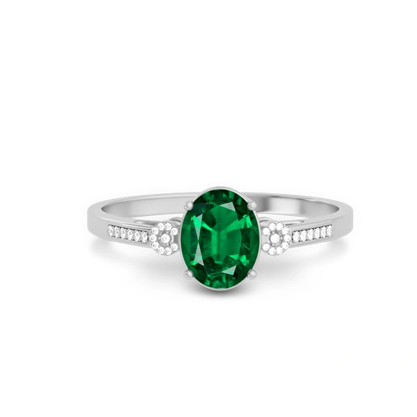 Emerald (Zambia) Platinum Ring R37