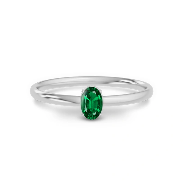Emerald (Zambia) Platinum Ring R39