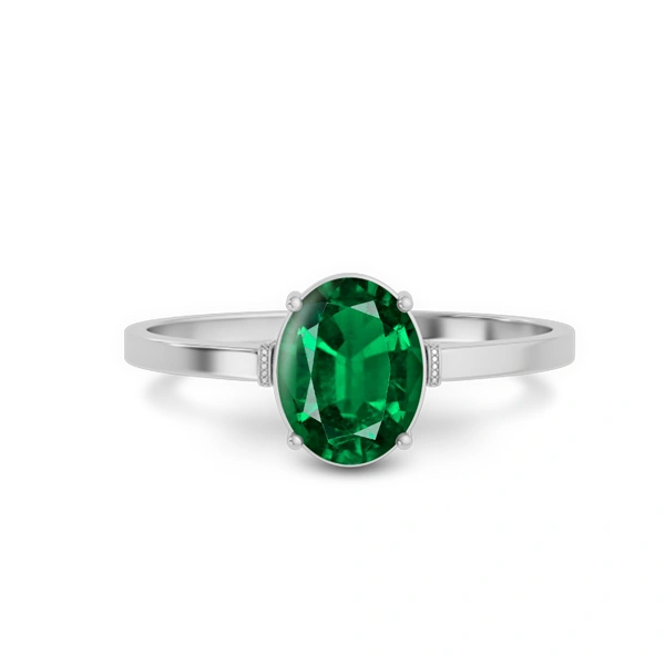 Emerald (Zambia) Platinum Ring R41
