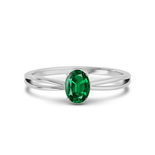 Emerald (Zambia) Platinum Ring R43