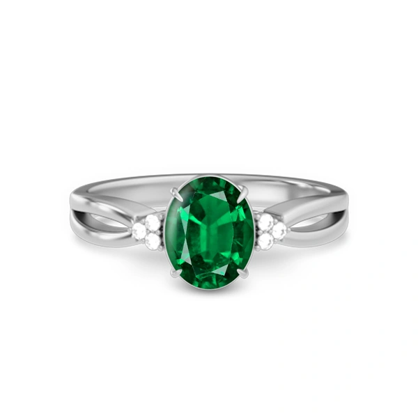 Emerald (Zambia) Platinum Ring R46
