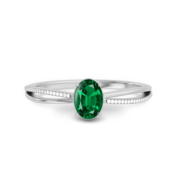 Emerald (Zambia) Platinum Ring R47
