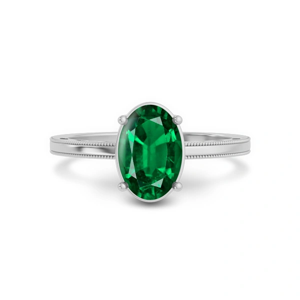 Emerald (Zambia) Platinum Ring R48