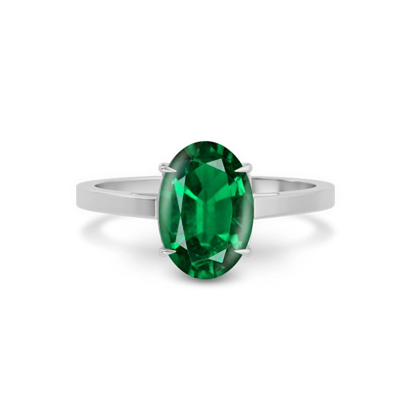 Emerald (Zambia) Platinum Ring R49