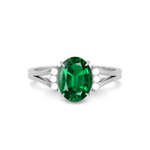Emerald (Zambia) Platinum Ring R52