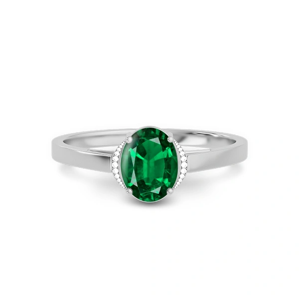 Emerald (Zambia) Platinum Ring R54