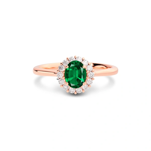 Emerald (Zambia) Rose Gold Ring  R35