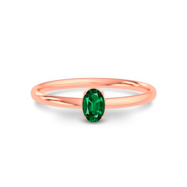 Emerald (Zambia) Rose Gold Ring  R39