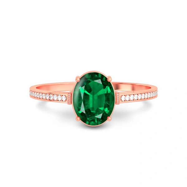Emerald (Zambia) Rose Gold Ring  R50