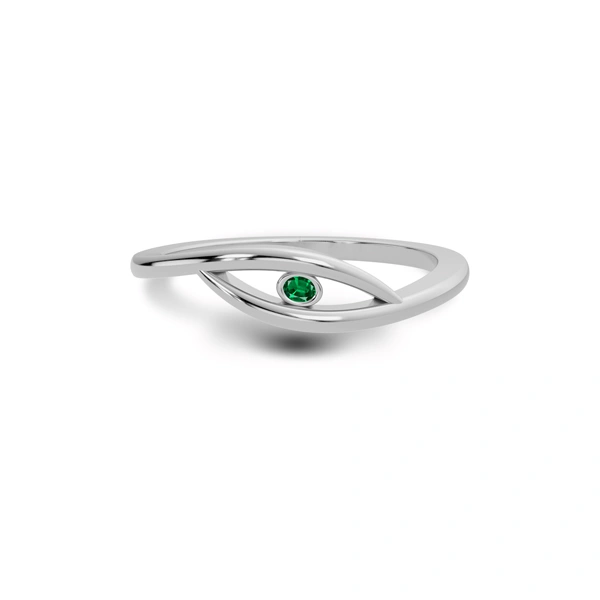 Emerald  Gemstone R9 Sterling Silver Ring