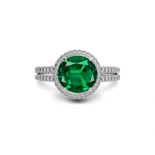 Emerald (Zambia) Sterling Silver Ring R11