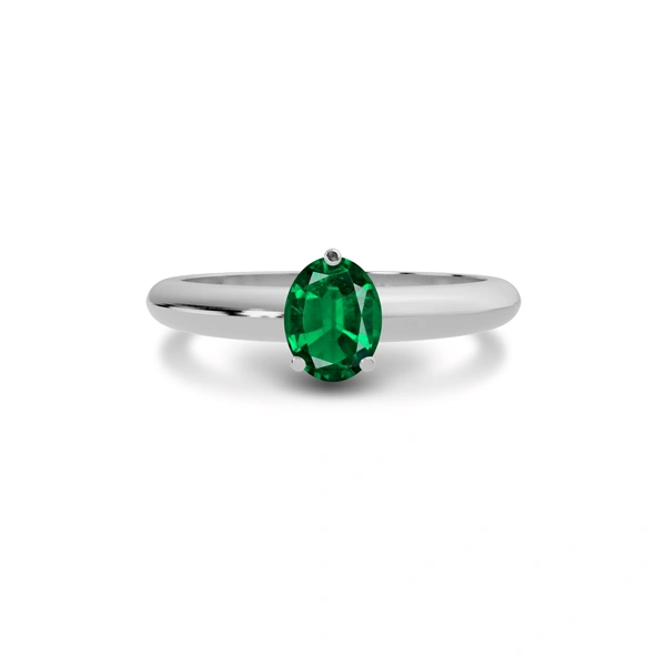 Emerald (Zambia) Sterling Silver Ring R13