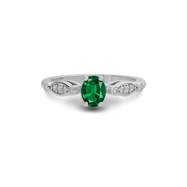 Emerald (Zambia) Sterling Silver Ring R15