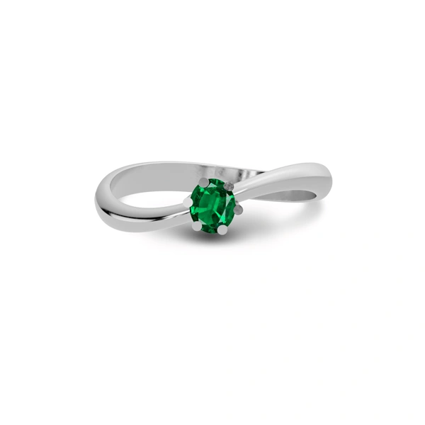 Emerald (Zambia) Sterling Silver Ring R17