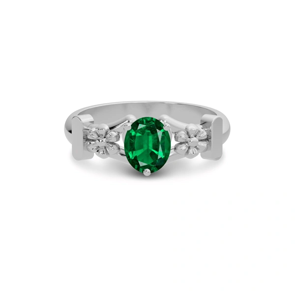 Emerald (Zambia) Sterling Silver Ring R18