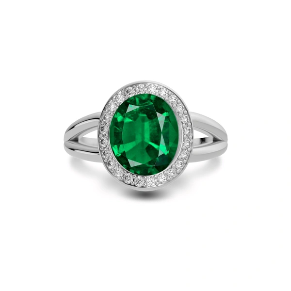 Emerald (Zambia) Sterling Silver Ring R21